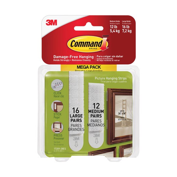 3M Command Velcro Picture Hanging Strips 28 Per Pack MedSTAT